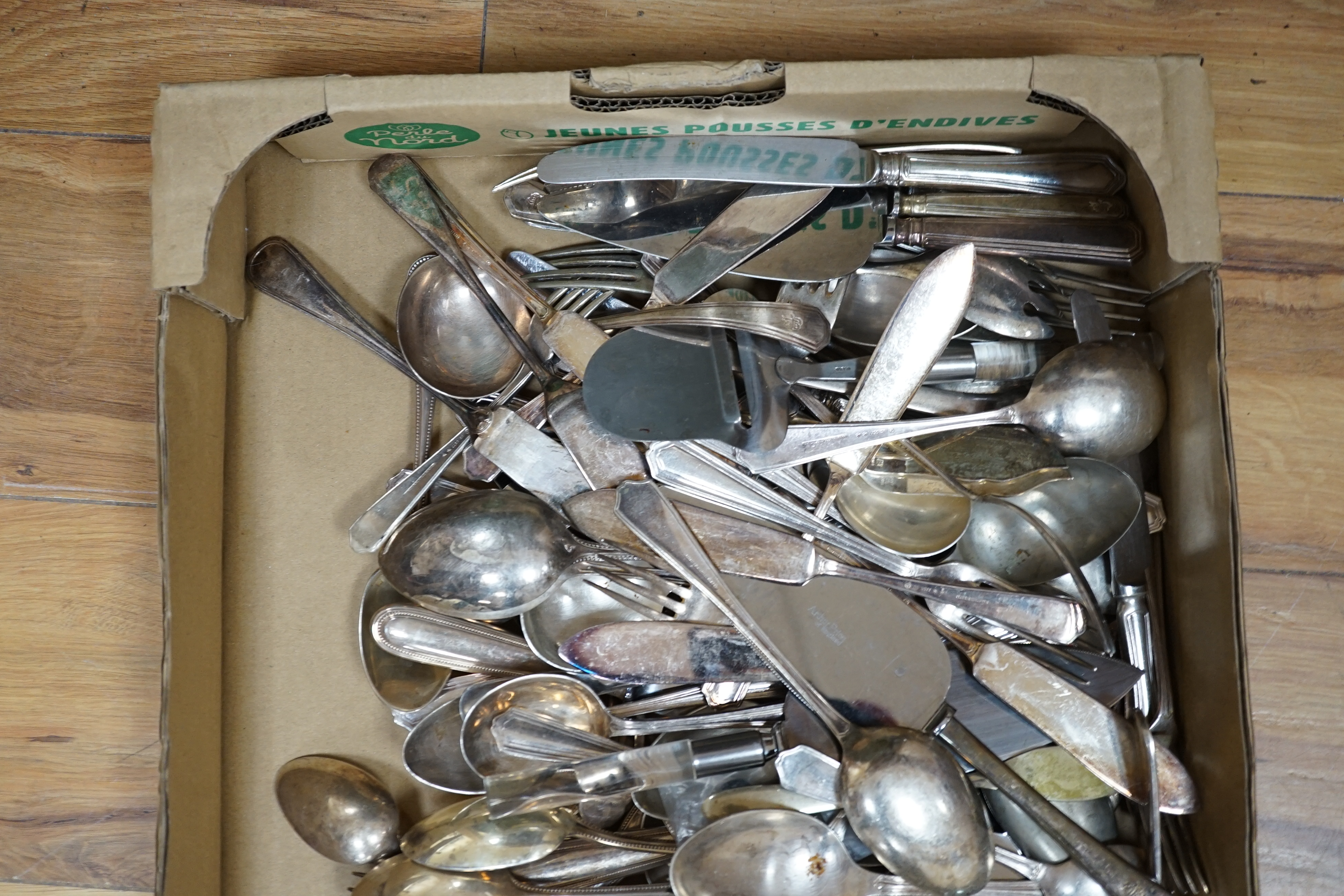 A Christofle suite of cutlery together with other cutlery